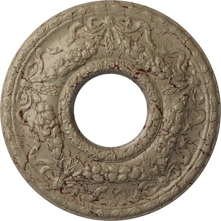 Ekena Millwork Hurley Medallion (Canopies up to 7 1/4"), 22 1/8"OD x 7 1/4"ID x 1 3/4"P, Gobi Desert Crackle CM26HUGDC